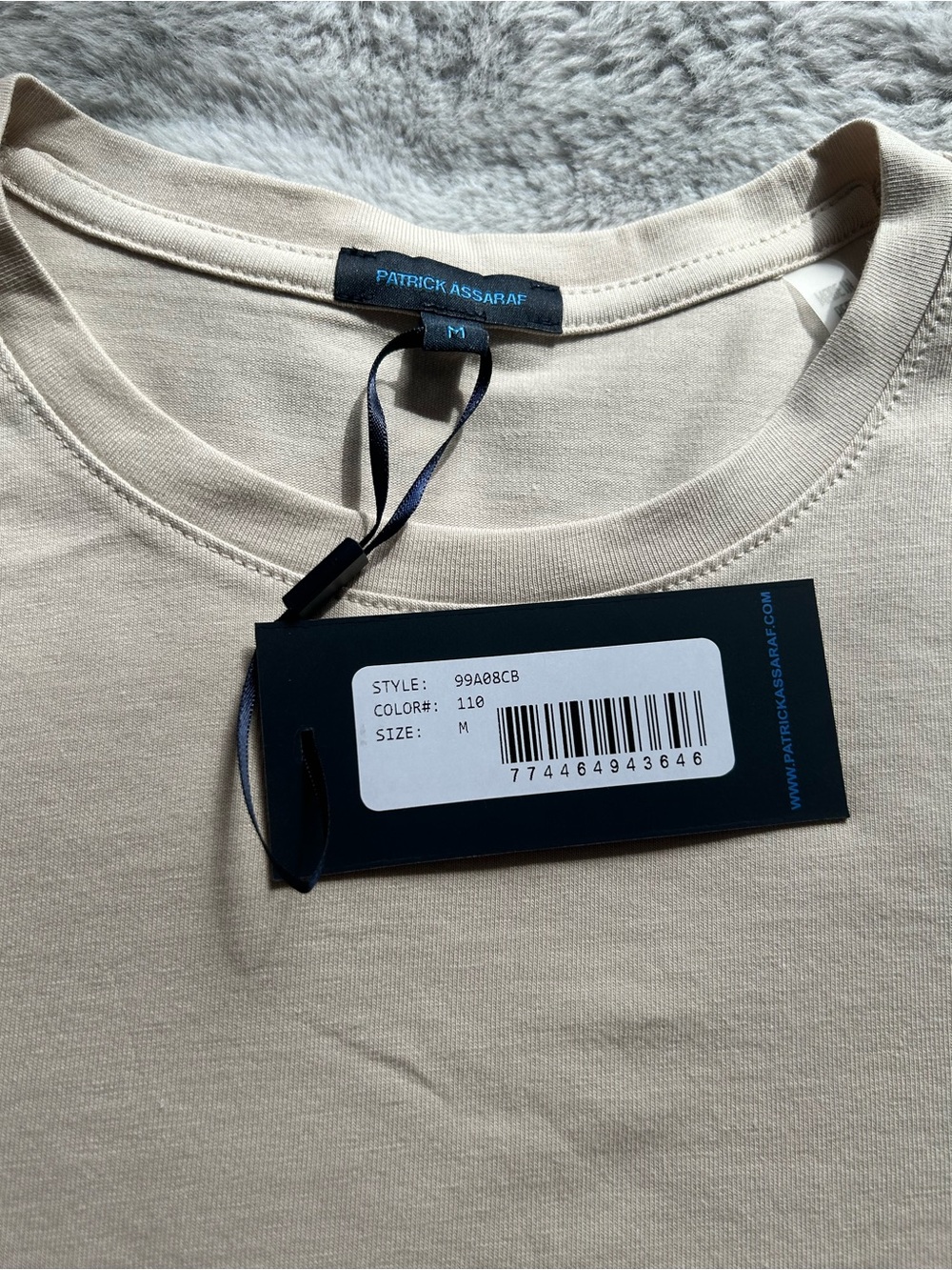 Men’s Patrick Assaraf Iconic Pima Cotton T-Shirt in Colour Cognac
